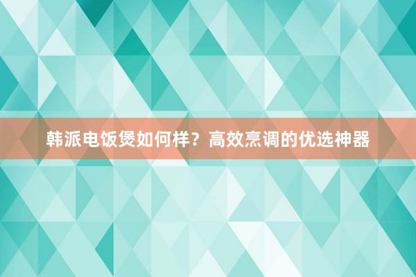 韩派电饭煲如何样？高效烹调的优选神器